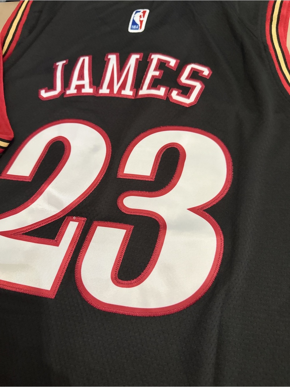 NBA Black, White and Red 'James 23' Basketball Jersey